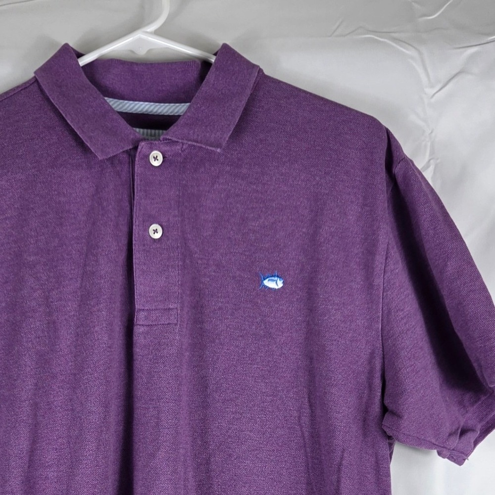 Southern‎ Tide Mens Skipjack Polo Shirt Purple Heather Cotton Blend Size M